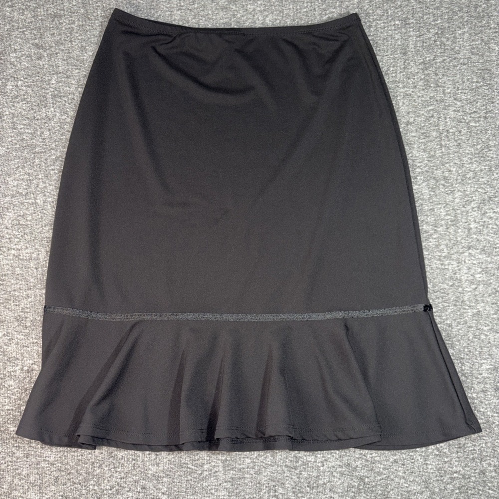 Cato Black Tiered Pull On Medium Skirt with Bow & Ruffle Stretchy Waist - Picture 9 of 12